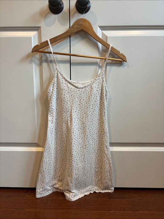 Brandy Melville Dresses & Skirts - Brandy Melville Cream Mini Dress with Tiny Blue Floral Print